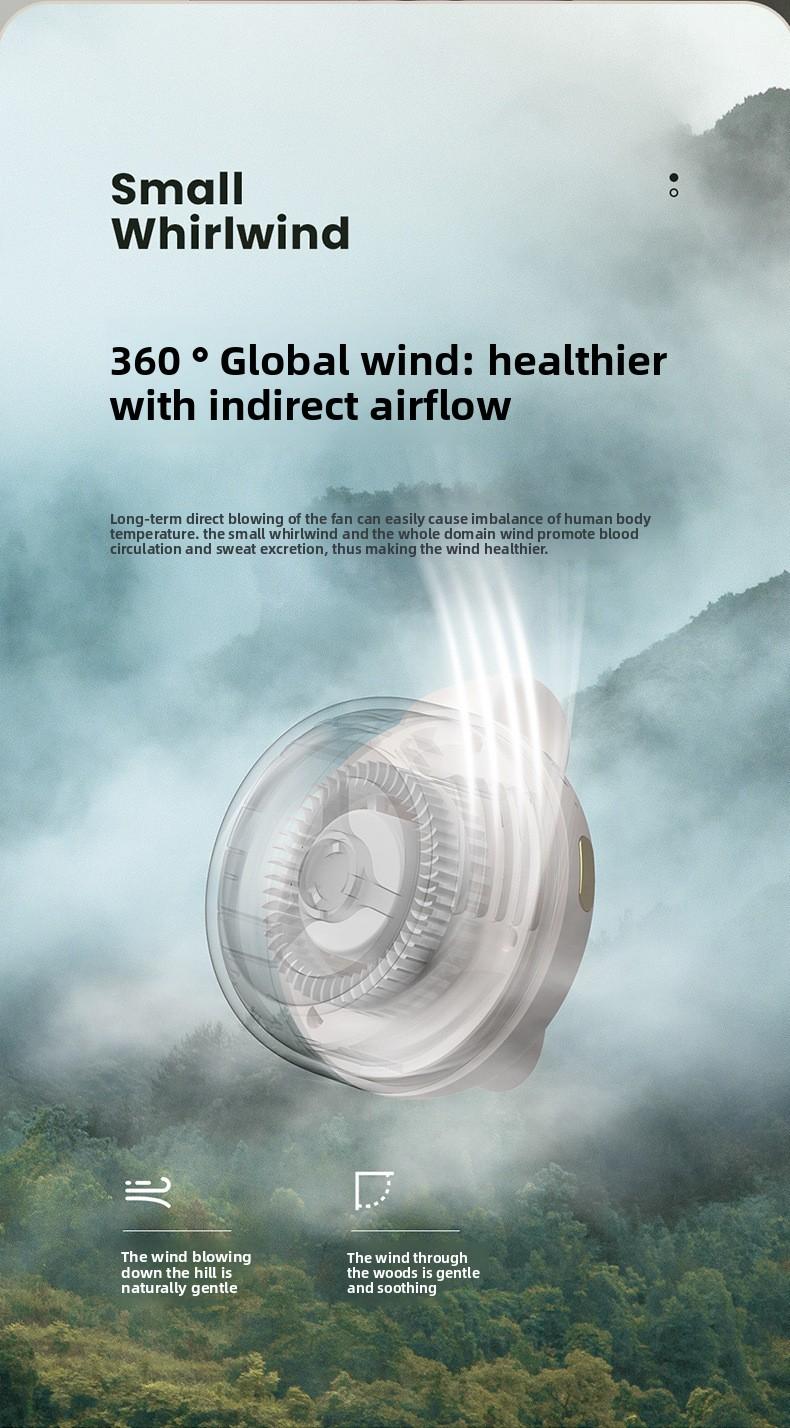 3-in-1 Rechargeable Neck Fan, Wearable Waist Fan, Handheld Fans, Suspended Collar Cooler & Phone Cooling Fan Blows Cold Air, Bladeless Silent Turbo Mini Fan Clip with 66min Fast Charge, Portable Travel Essential & Outdoor Accessory