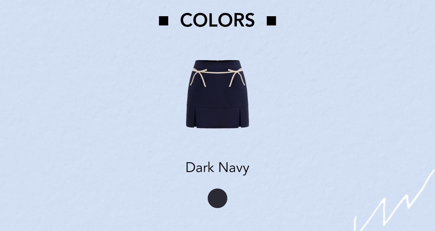 Cider [size 2-10] Low Rise Solid Bowknot Zipper Mini Skirt