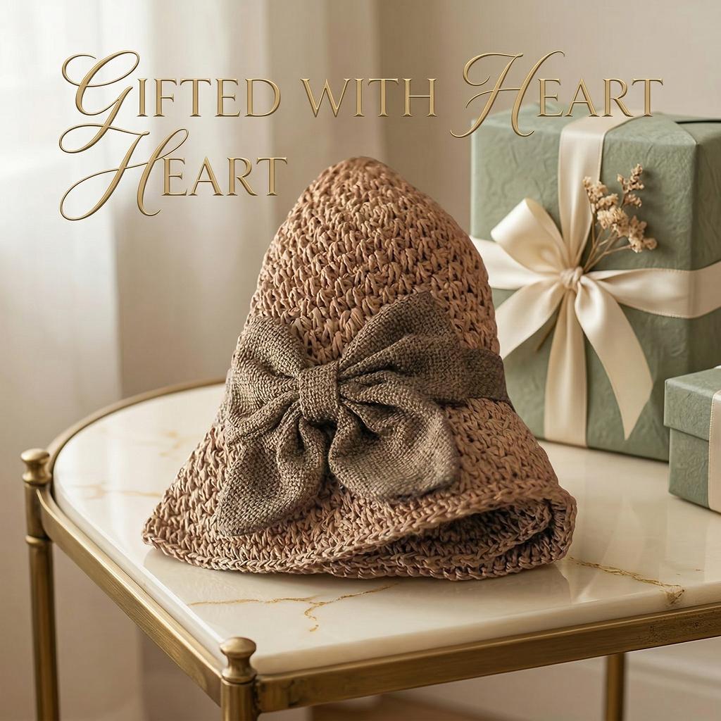 Women Retro Straw Beach  – Foldable Wide Brim Sun  with Bow, Breathable Woven Summer  for Travel, Vacation and Outdoor hat