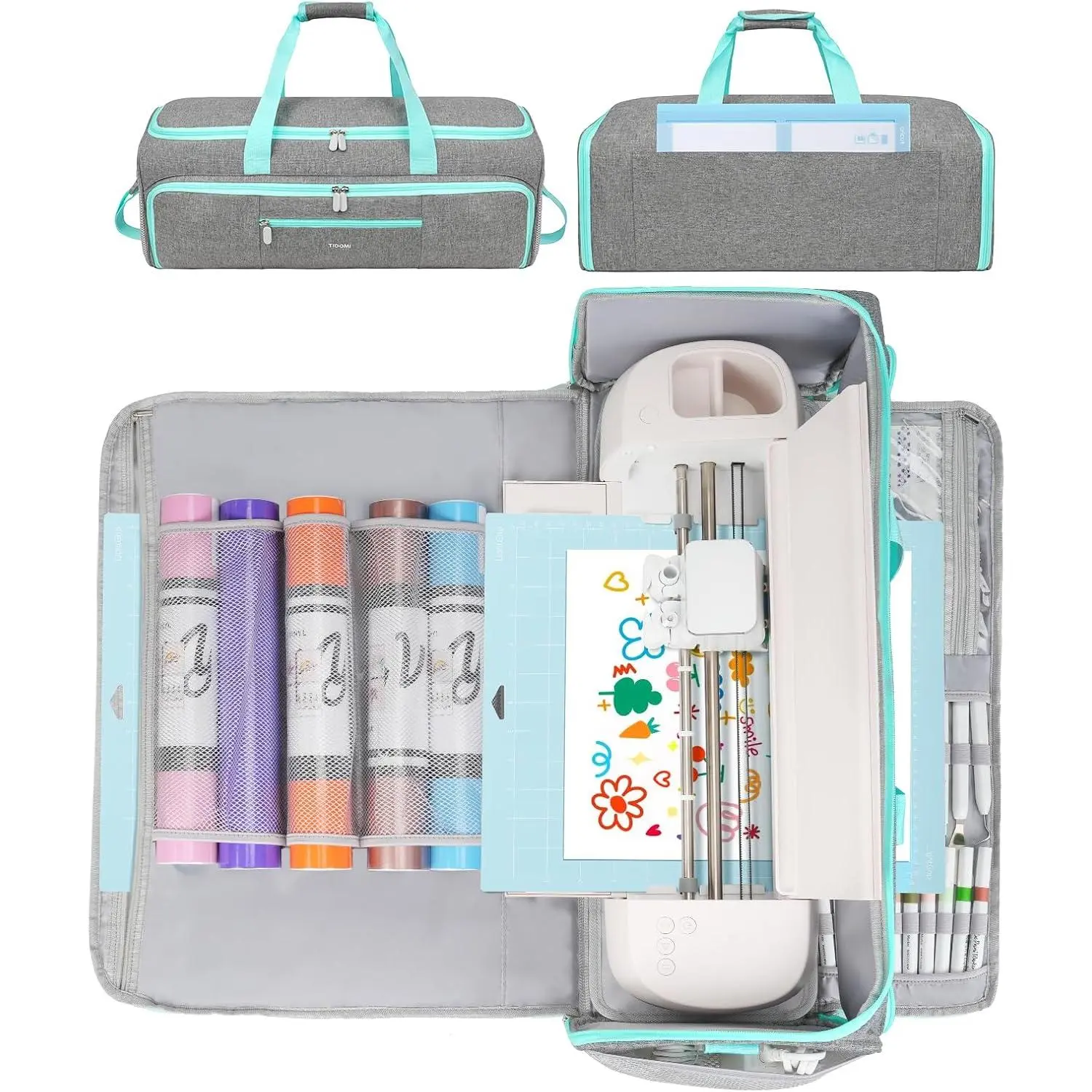 Carrying Case Fits for Cricut Maker 4/Maker 3/Explore 5/Explore 4/Explore 3/Explore Air 2 Large Travel Opening Storage Bag for Cutting Mat Tools Accessories and Supplies