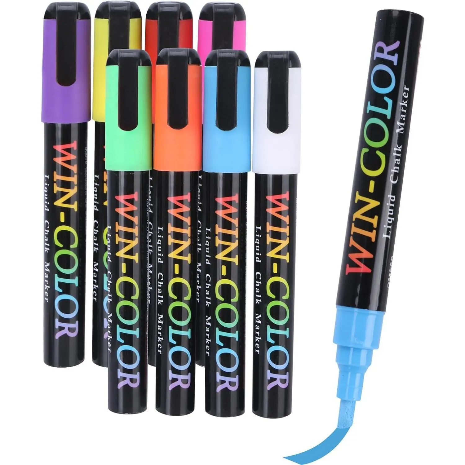 Liquid Chalk Markers Erasable,8 Colours Window Markers,6mm Reversible Tip,Zero Dust,Chalk Markers for Blackboards,Glass,,Restaurant Menu
