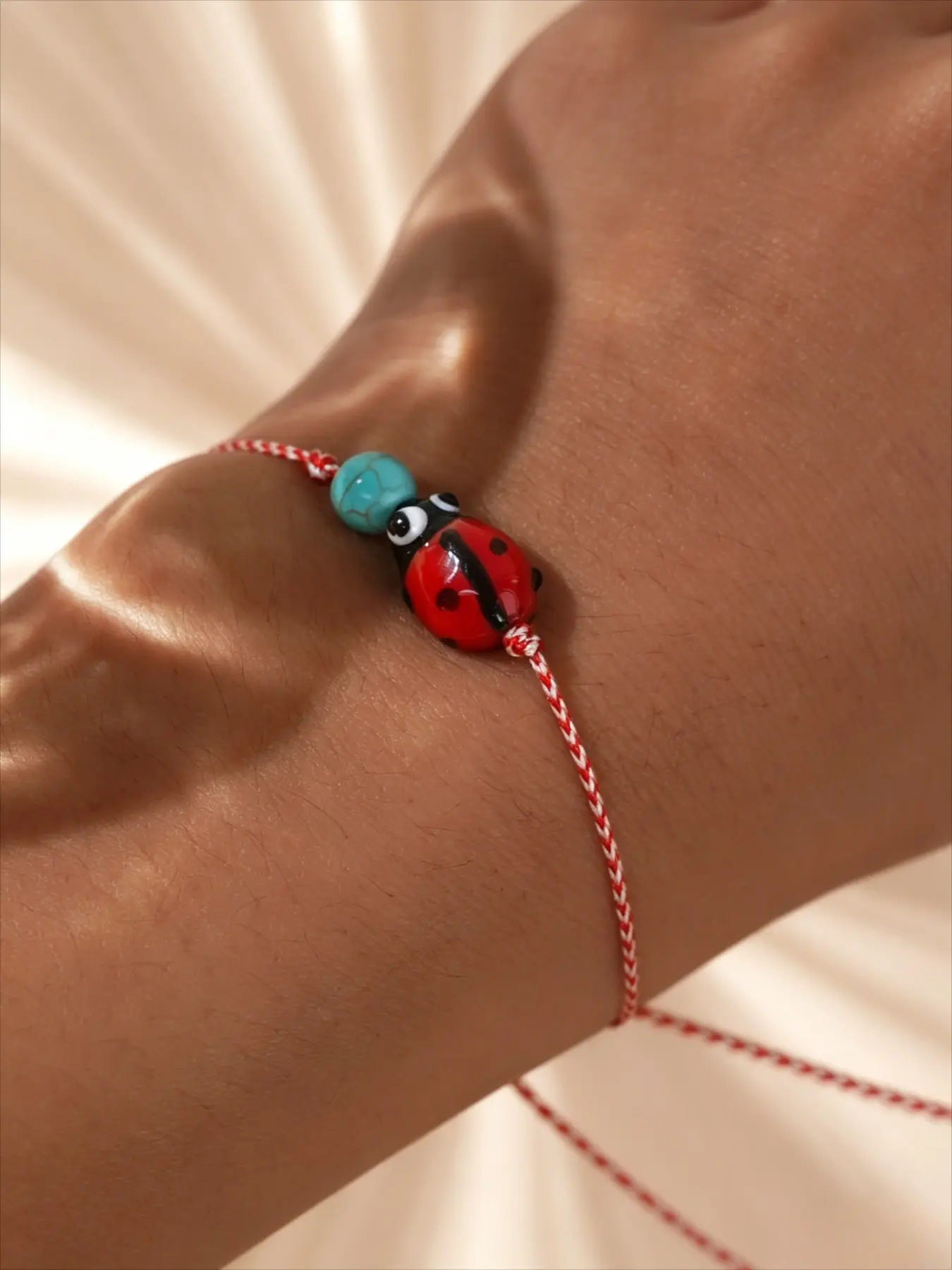 1 Piece Lucky Ladybug Bracelet for Women, Red String Wealth & Good Luck Charm Bracelet, Cute Daily Jewelry Gift