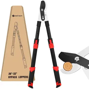 26-33 Inch Extendable Bypass Loppers for Tree Trimming Heavy Duty Powerful Gear Tree Trimmer w Non-slip Handle Sharp Steel Blade up to 1.8 Inch Cut Capacity Branch Cutter Chops Thick Branches Ease