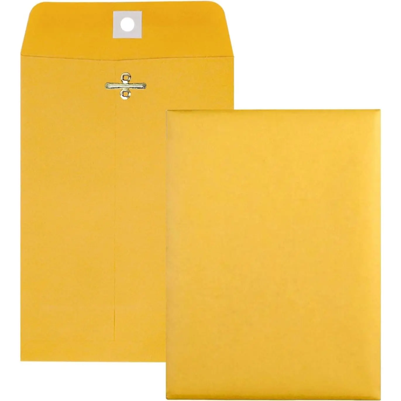 6” x 9” Clasp Envelopes with Gummed Seal Brown Kraft Catalog Envelopes Clasp Mailing Envelopes for Home, Office, Business 28 lb Kraft Paper,Pack of 50
