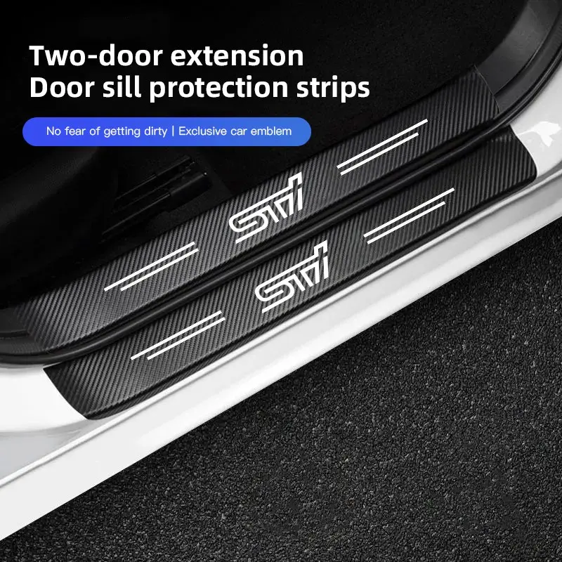 Carbon Fiber Car Door Sill Protector Stickers Accessories For Subaru Crosstrek Forester Outback Impreza BRZ WRX Ascent REX Solterra Levorg XV Legacy Exiga Tribeca