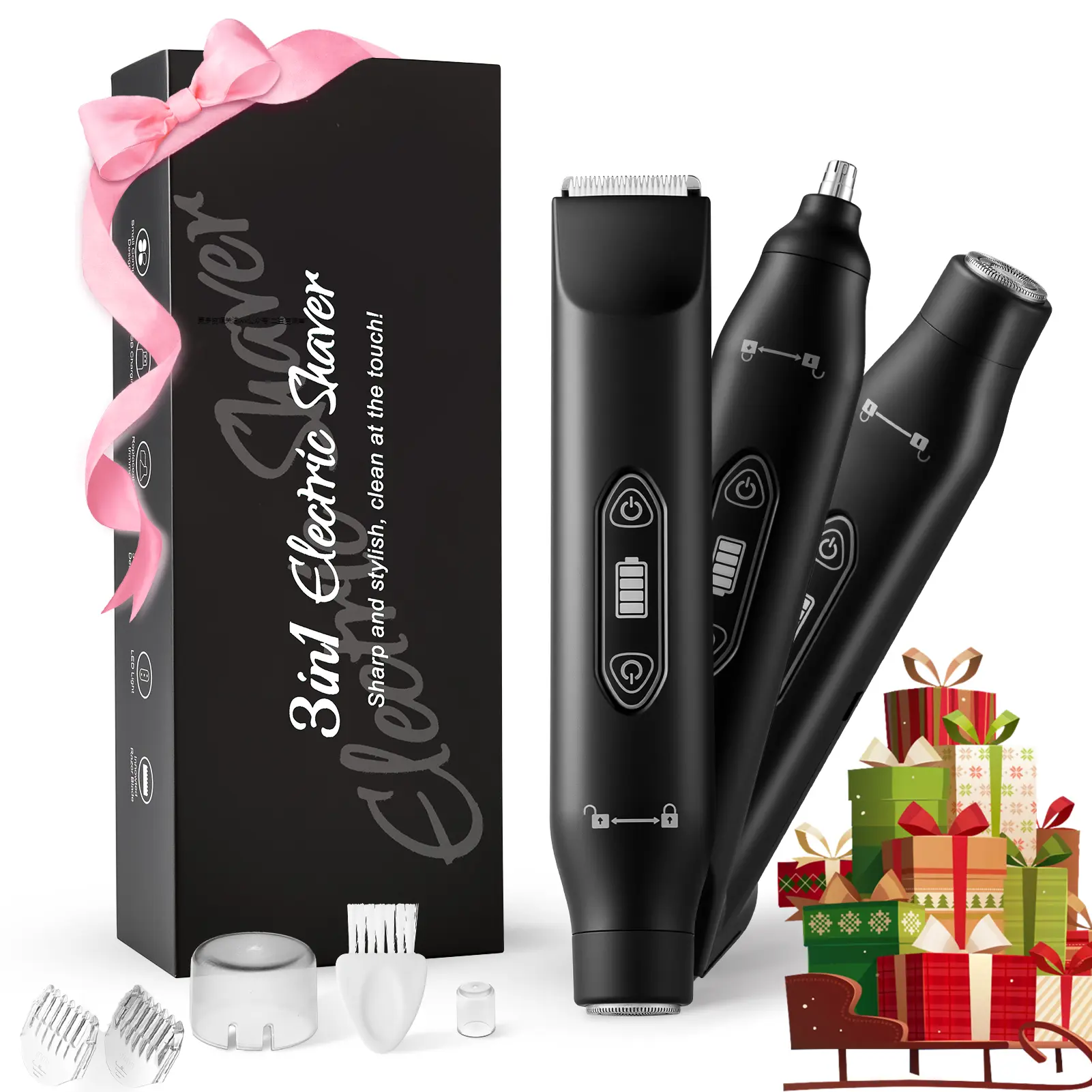 Electric Bikini Trimmer for Women, 3-in-1 Rechargeable Shaver for Body, Face, and Nose Hair Removal, Waterproof Wet and Dry Use, Biknini Trimmer, Trimmer And Shaver, Rechargeable Cordless Trimmers