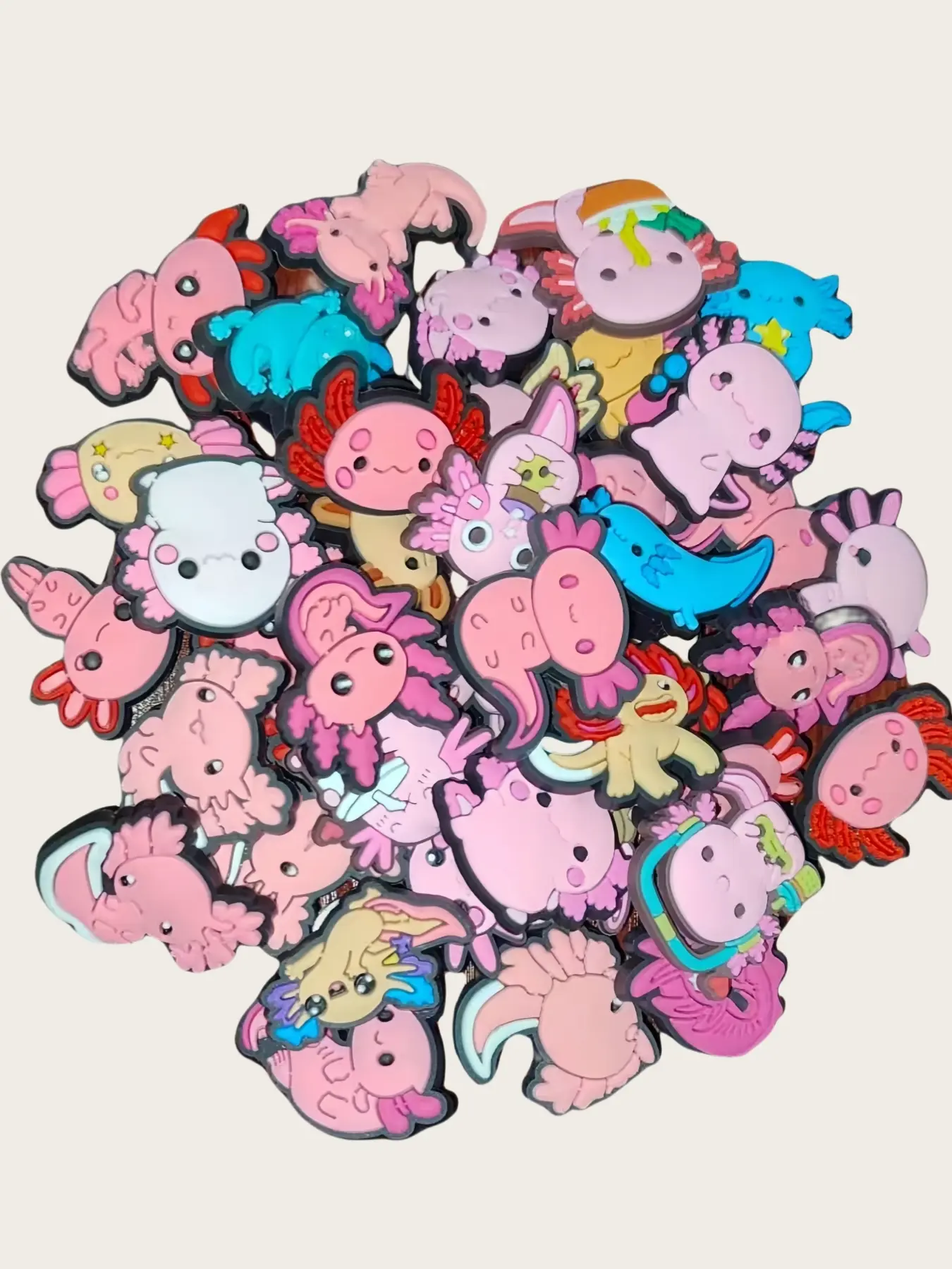 12/19/31 Pack Cute Salamander Shoe Charms Set, Kawaii Cartoon Amphibian PVC Shoe Accessories, Detachable Clog Decor Ornaments Fit Croc Garden Slides Perforated Sandals, DIY Footwear Buckle Charms, Aesthetic Cute Gift for Kids Teens Girls Boys
