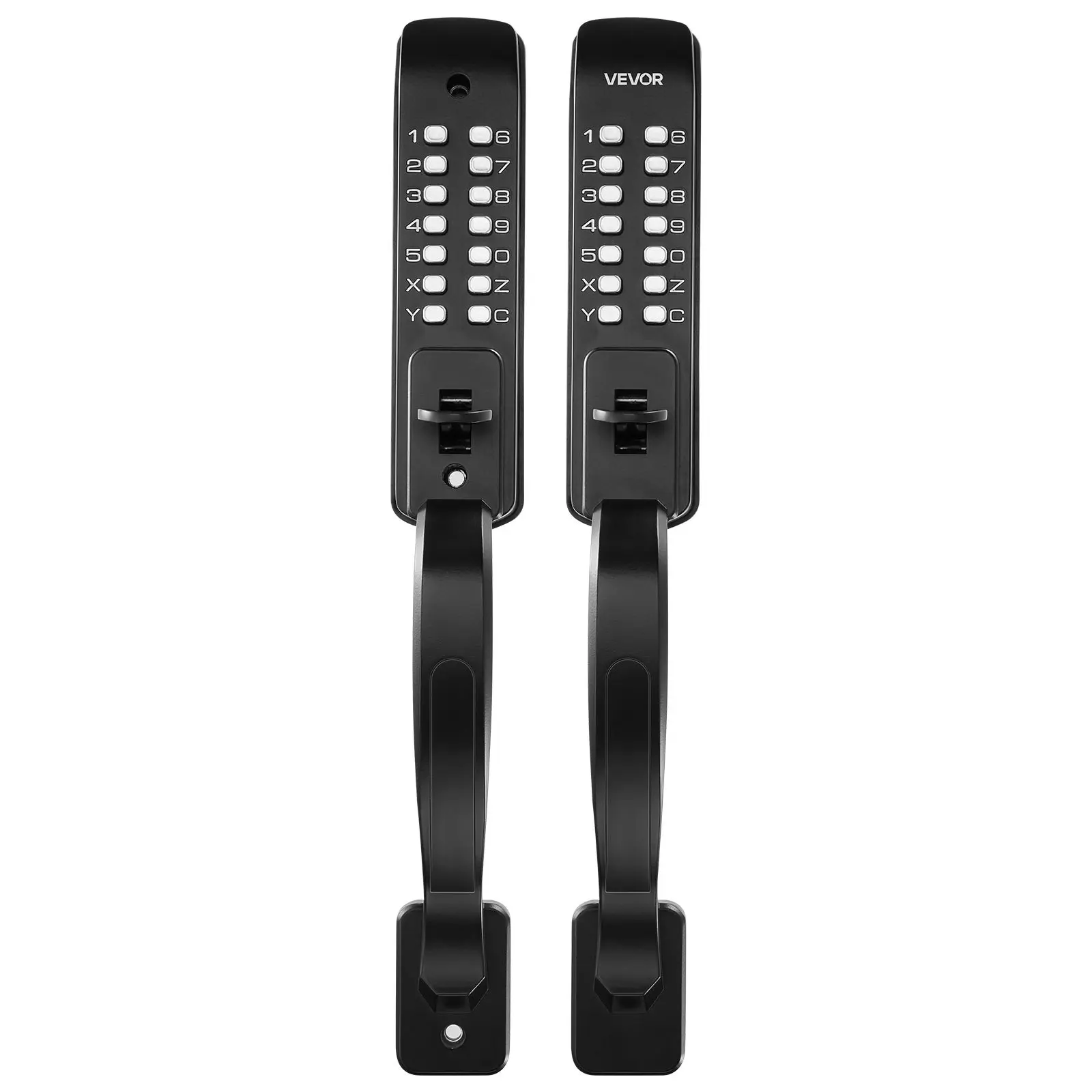 VEVOR Built-to-Last Aluminium Mechanical Keyless Door Lock, 2.0 Code Upgrade, 4-7 Digit Code Combination, Double-Sided Numeric Keypad with Pull Handle, Auto-Locking, Easy Installation for Garden Gates, Outdoor Use