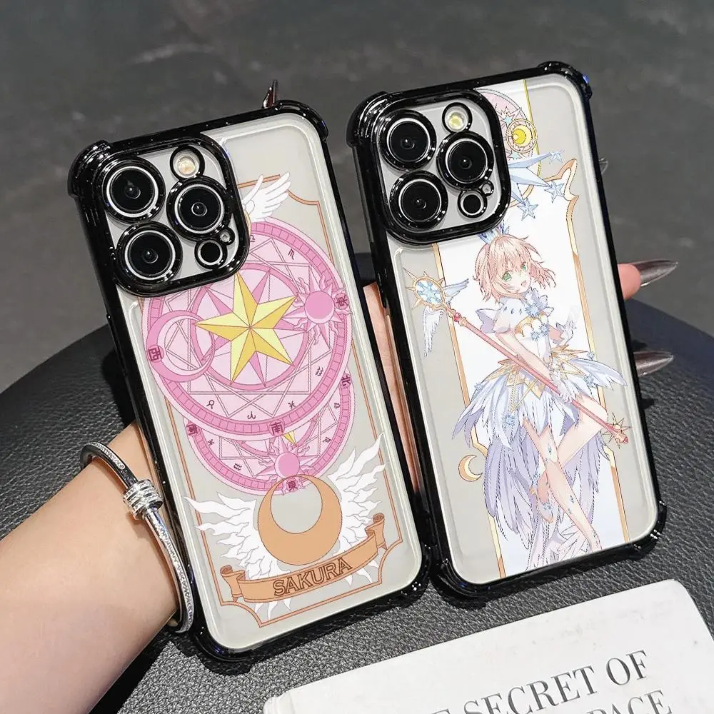 Card Captor Sakura Transparent Phone Case with Protection for iPhone 17, 16, 15, 14, 13, 12, 11 Pro, Pro Max, Plus