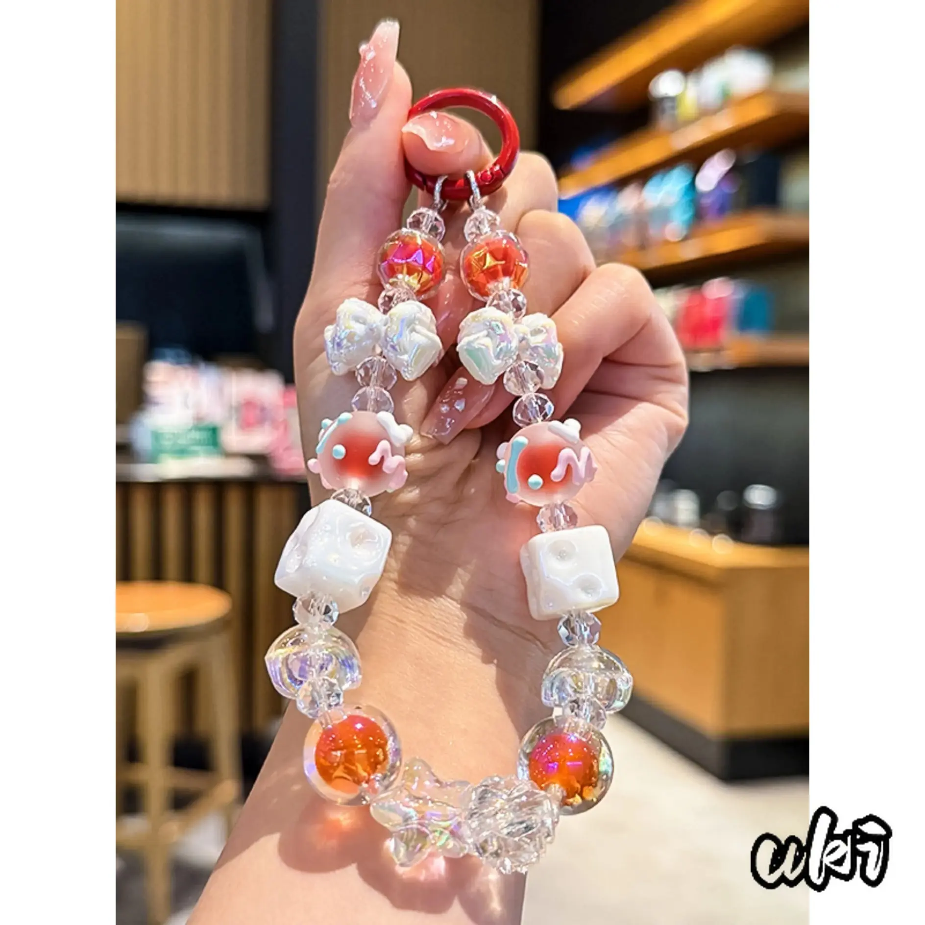 Cute Beaded Bag Charms with Bow & Cheese Pendants for Girls, Multi-Function Phone Lanyard, Wrist Bracelet & Keychain, Casual, Beads, Purse Accessories, Daily Wear, Key Decoration, Multi-Use, Bow And Cheese Silhouettes, Lightweight, Interchangeable Accesso