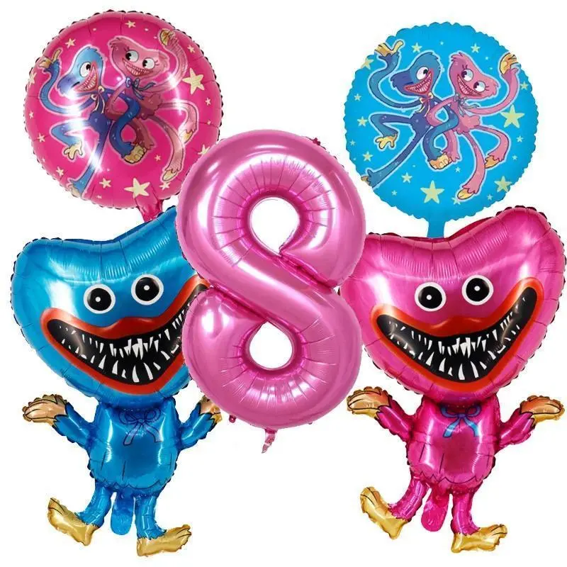 Poppys Playtime Number Ballons Set Boy Girl Birthday Decoration Huggy Wuggy Game Foil Ballons Baby Shower Party Supplies Gift