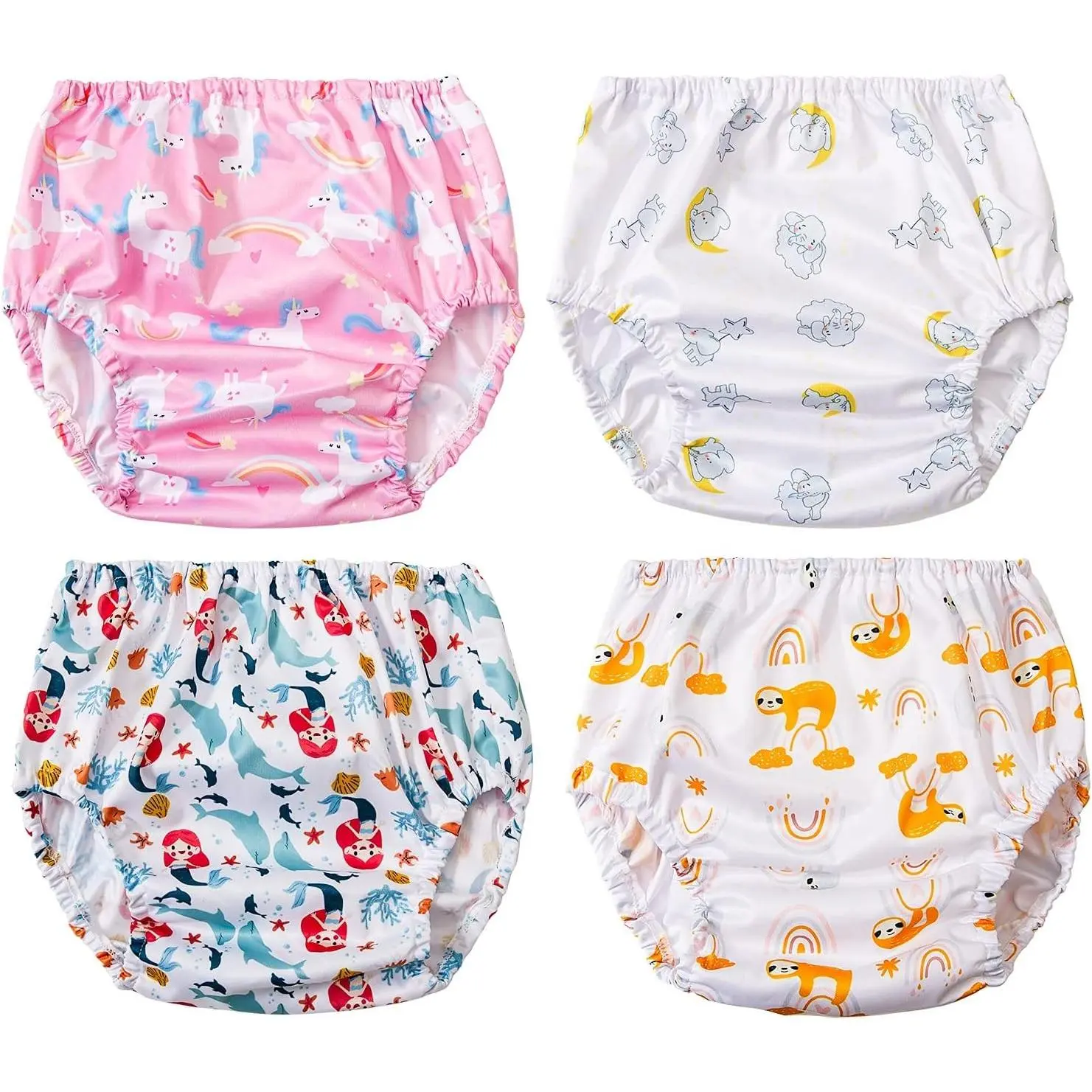 Waterproof Elastic Plastic Diaper Cover Underwear for Toddler Girls 3T(Gift)