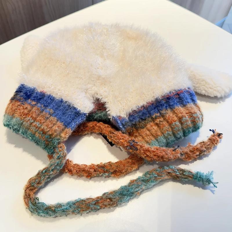 Christmas Reindeer Antler Hat, Knitted Warm Winter Hat with Ear Protection, Windproof and Cozy, Adjustable Size Fits Kids to Adults, Multi-use Design – Can Also Be Used as a Handbag