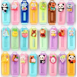 24 Pack Cute Retractable Erasers for Pencils Cute Supplies Kawaii Erasers Fun Cartoon Erasers Supplies Gift (Style B Set)