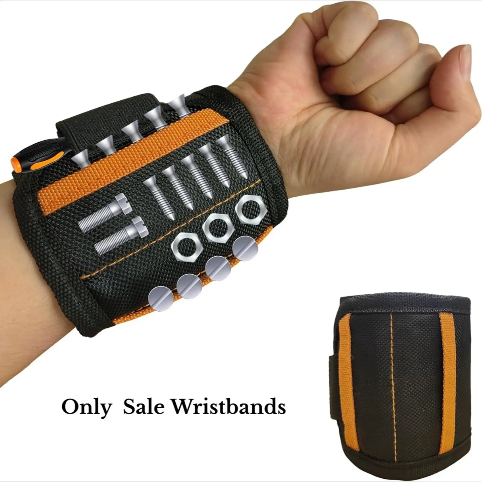 Magnetic Tool Wristband with Strong Magnets, Portable Wrist Tool Holder for Screws Nails Bolts, Practical Handyman Gift for Dad Husband Grandpa Men, Ideal Birthday Workshop Gadget