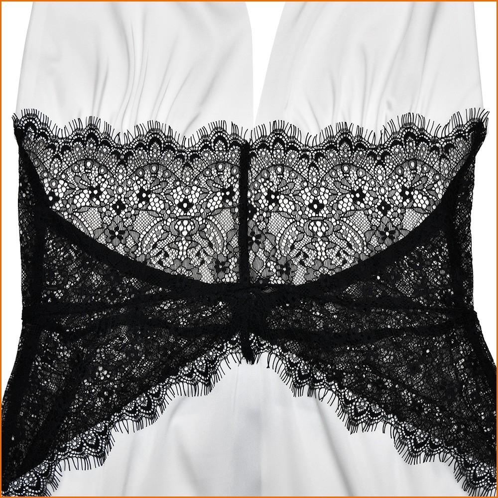 KODA & CO 04 Women's Sexy Halter Neck Lace Dress  High Waist Backless Mini Dress, V-Neck Sleeveless Open Back, Silk Satin Fabric