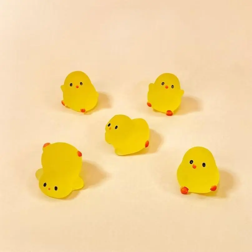 50pcs Luminous Matte Chick Charms, Random Mix Mini Figures for DIY Crafts, Bag Accessories & Micro Landscape Decor, Chick Theme, Luminescent, Matte Plastic, Ornaments, Decorative, Luggage-Bag Accessory
