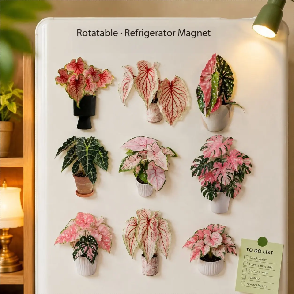 Plant Refrigerator Magnet, Original Plant Magnetic Sticker, Creative 2026 Design, Rotatable, Collectible, Random Style, Decoration, Acrylic Fridge Magnets, Fridge Flower Magnets, Kitchen