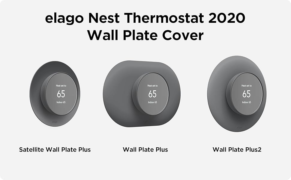 Wall Cover Plus 2 Compatible with Nest Thermostat 2020 [Charcoal] - Polycarbonate, Easy Installation, Complementary, Perfect Fit