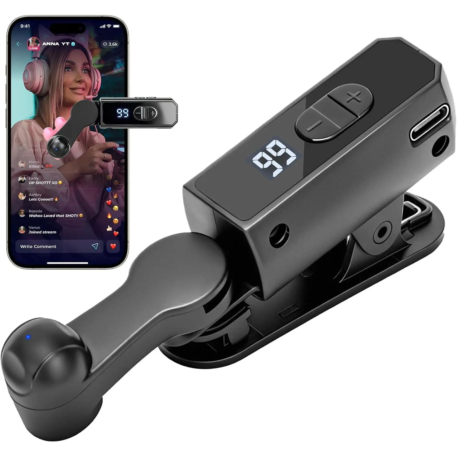 Wireless Auto Clicker for iPhone, Tapper for TikTok with 107 Adjustable Speeds, Smart Screen Tapper for iPhone iPad Android, Tiktok Live, Games, Live Broadcasts Likes, Reward Task
