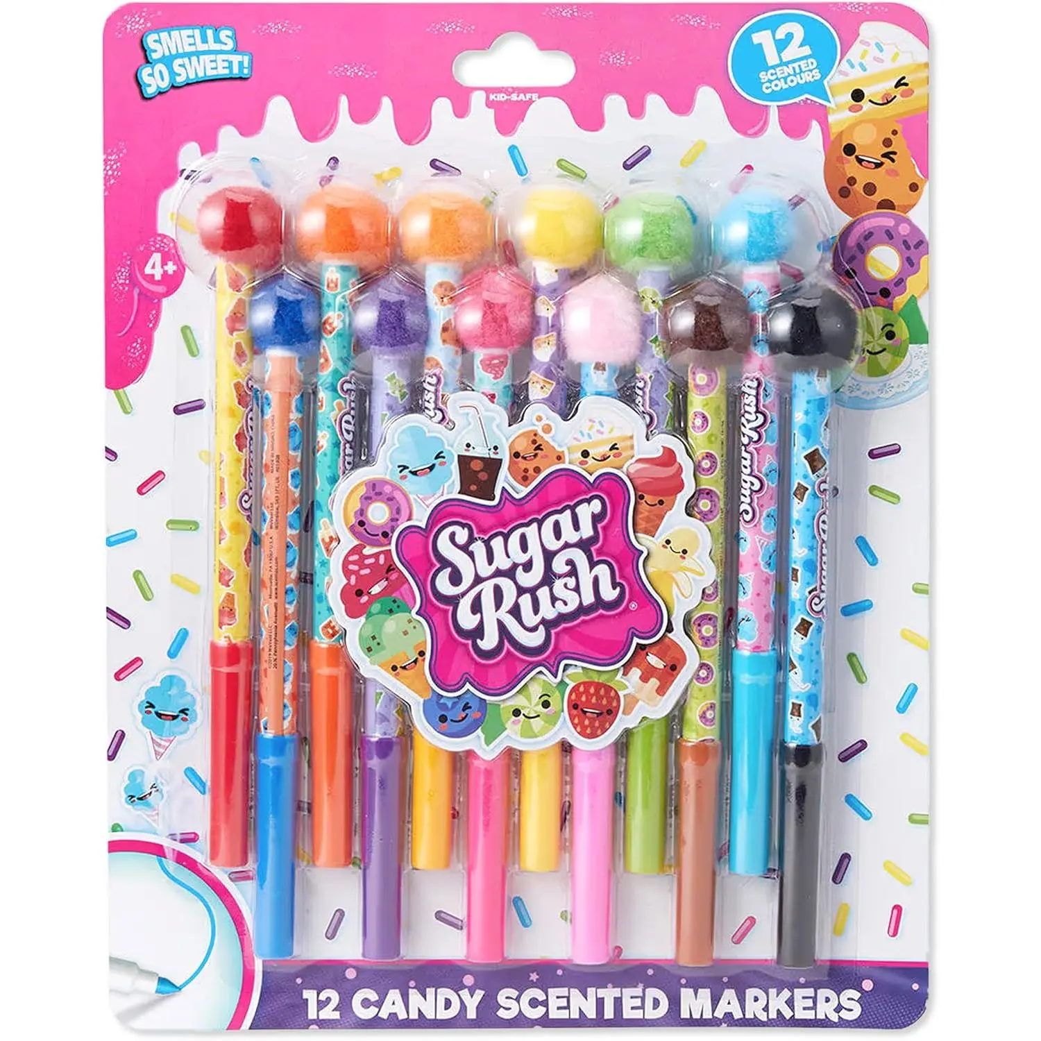 Scentos Colored Scented Marker for  - Candy Color- Medium Point Marker for Coloring - For Ages 4 and Up - 12 Count