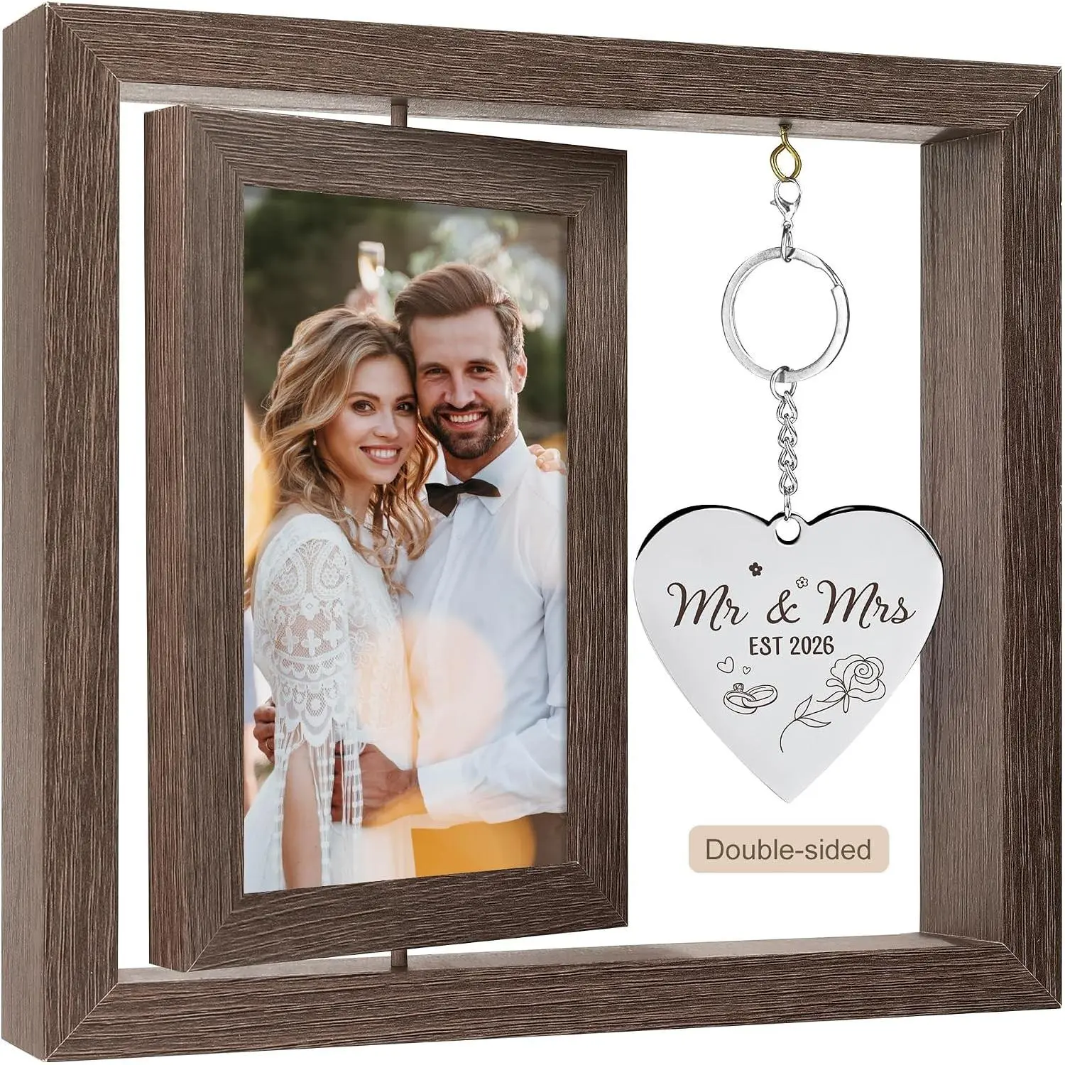 Personalized Mr and Mrs Wedding Picture Frame - Wedding Gifts for Couples, Newlyweds & Bridal Shower Gift for BrideGift