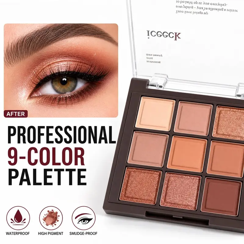 Matte & Glitter Eyeshadow Palette, Sparkly Neutral Palette, Eye Shadow Palettes, 1 Count Long Lasting Shimmering Eye Shadow Makeup Palette, High Pigmented Blendable Eyeshadow Powder, Highly Pigmented Palette, Cosmetic, Eye Makeup Products