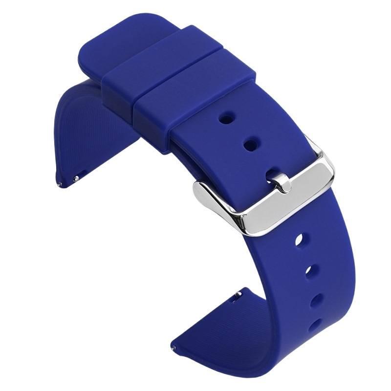Waterproof silicone watch strap, rubber quick-release flat universal strap for men and women's smartwatches