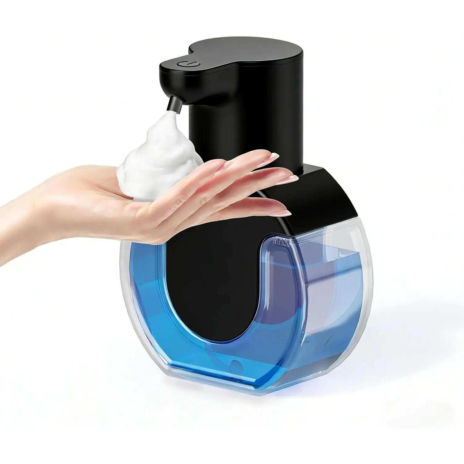 Soap Dispenser Touchless,Foaming Soap Dispenser,15oz/420ml Hand Soap Dispensers,4-,Wall for Dish Soap,Hands-Free (Black)