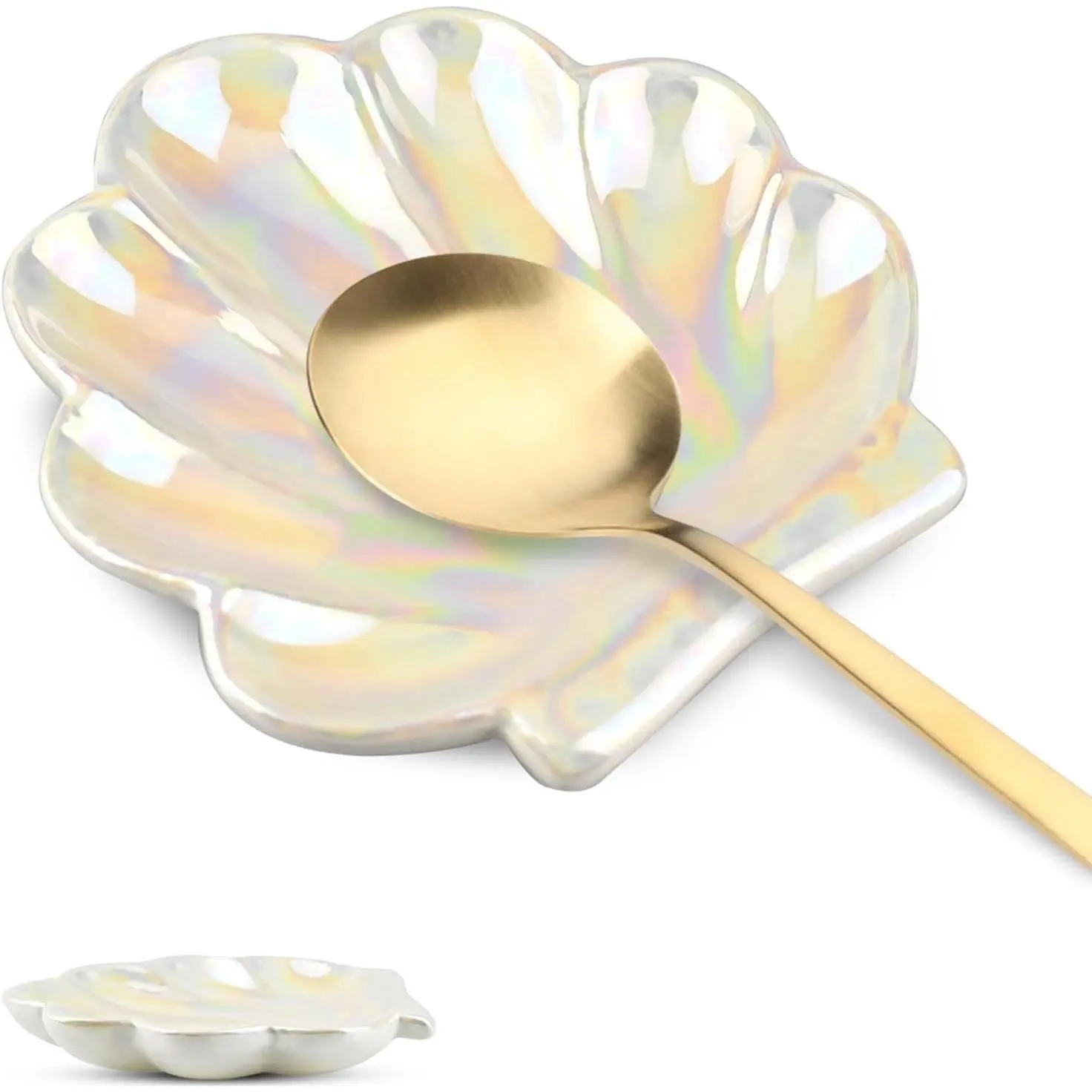 Ceramic Spoon Rest, Cute Coffee Spoons Holder for Kitchen Counter () | Ceramic Tray for Spoons, Spatulas,  Bag,  and Small Items, Ideal for Kitchens, Coffee Bars Station and Gifts