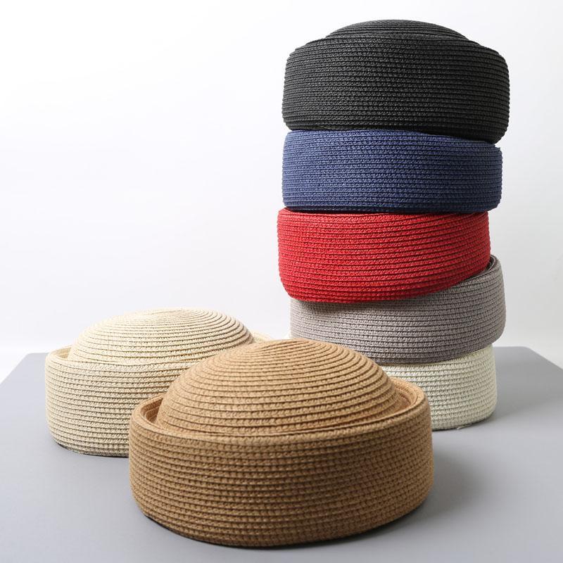 Straw Pillbox Hat Summer Beret Sun Hats Japanese Retro Weeding Fedora Hostess Fashion Millinery Fascinator Designer Painter Hat