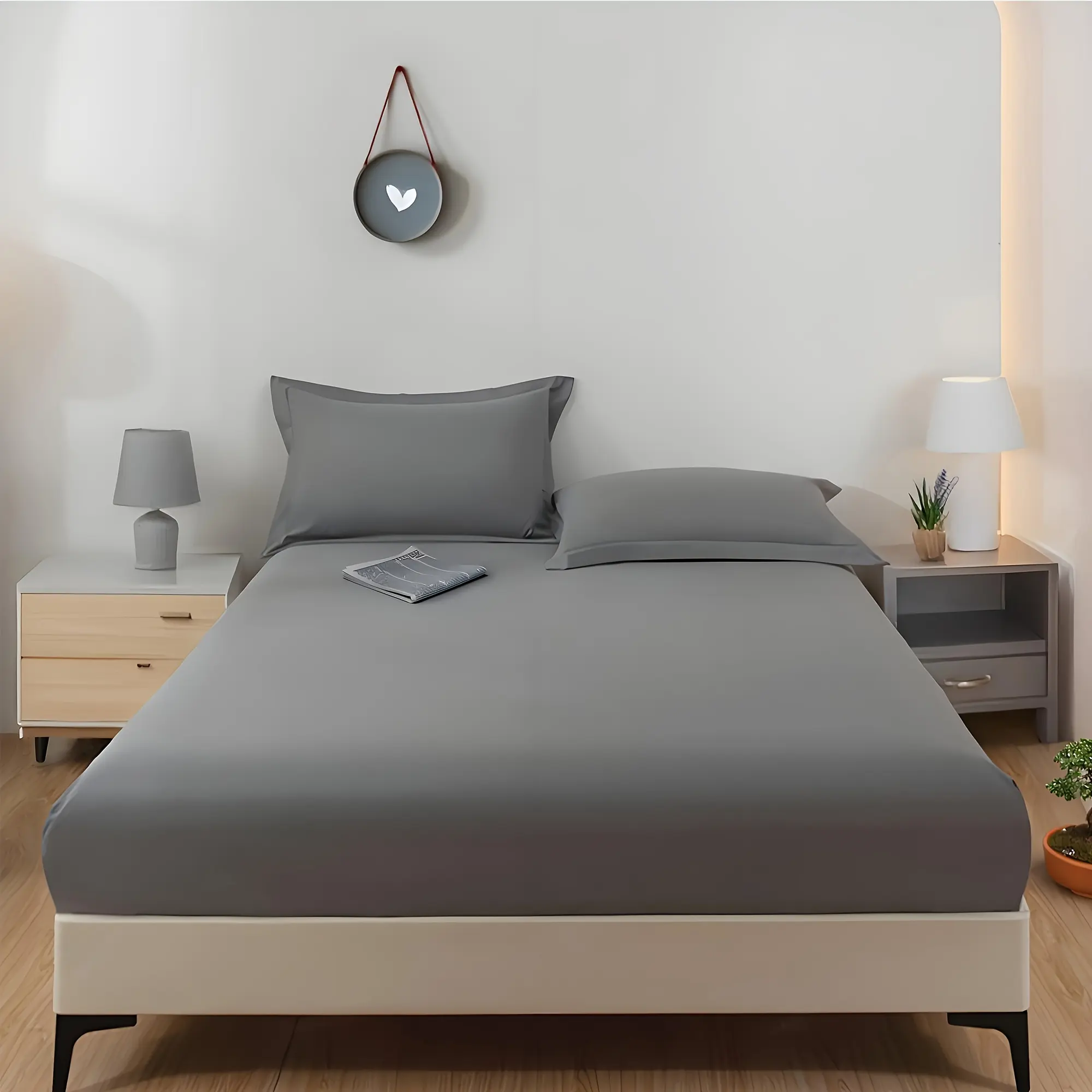 3pcs Cozy Solid Color Bed Sheet Set - Soft Breathable All Seasons Bedding (1 Fitted Sheet + 2 Pillowcases) - Machine Washable Easy Care - Multiple Sizes Available - Ideal for Daily Use & Thanksgiving Christmas Gifts