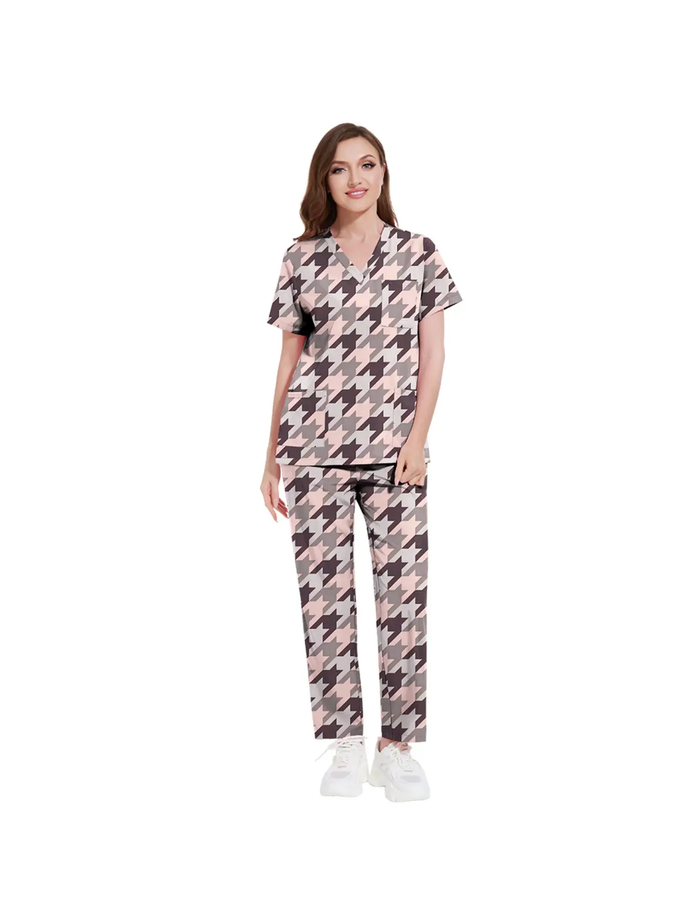 Fun Printing Hand Washing Clothes Set SPA Beauty Salon Patient Clothes Creative Pattern Work Clothes Daily Cute Style Patient Uniform Set