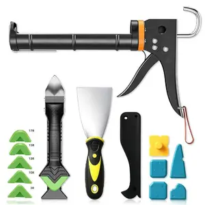 Professional Grout Gun Kit, 5-In-1 Grouting Tool Set, Includes Grout Removal Tools and Notch Trowel, for Tile, Shower, Bathroom Grouting