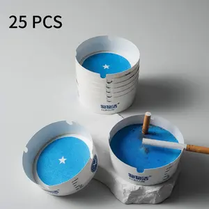 Disposable Car Ashtray with Odor Control Gel, 25 Pack Portable Smokeless Paper Ashtrays for Travel & Outdoor| Mess-Free Cigarette Cup