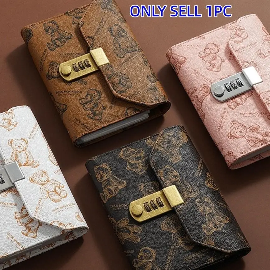 Bear Password Lock Savings Book, Combination Lock Security Album, Organized Currency Collection Organizer, Safe Money Storage Ledger