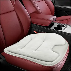Craedli Car Seat Cushion, Comfortable Warm Flannel Auto Driver Seat Protector Pad, Winter Non-Slip Vehicle Front Seats Cushion Decoration Accessories for Car SUV Truck (White)