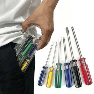 6-Piece Magnetic Screwdriver Set, Includes Cross and Flat Head, Transparent Non-Slip Handle, DIY Tools for Furniture Assembly, Appliance Repair, Toy Disassembly, Dismantling Screwdriver Kit