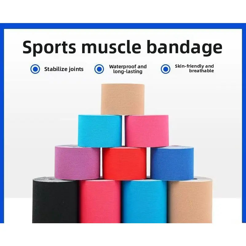 Professional Kinesiology Sports Tape Elastic Muscle Support Tape Waterproof Athletic Tape for Sports Injury Prevention Muscle Soreness Relief Breast Lift Tape for Gym Fitness Running Swimming