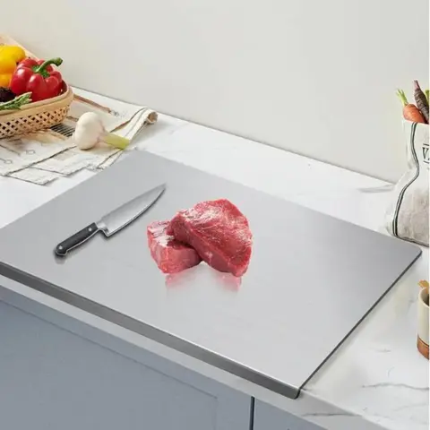 Stainless Steel Food Cutting Board 40x30cm/40*50cm, DurableLarge Kitchen Chopping Block for Meat, Fruit, Vegetablesand Baking, Easy to Clean, Suitable for Daily Use， Kitchen Accessories, Home Supplies, Durable Cutting Boards
