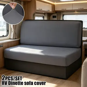 2pcs/set RV Dinette Sofa Covers Washable Thin Breathable Dust-proof Seat Cover Bench Case Decor Four Season Universal Protective Cover Camper Car Sofa Slipcovers Couch Covers