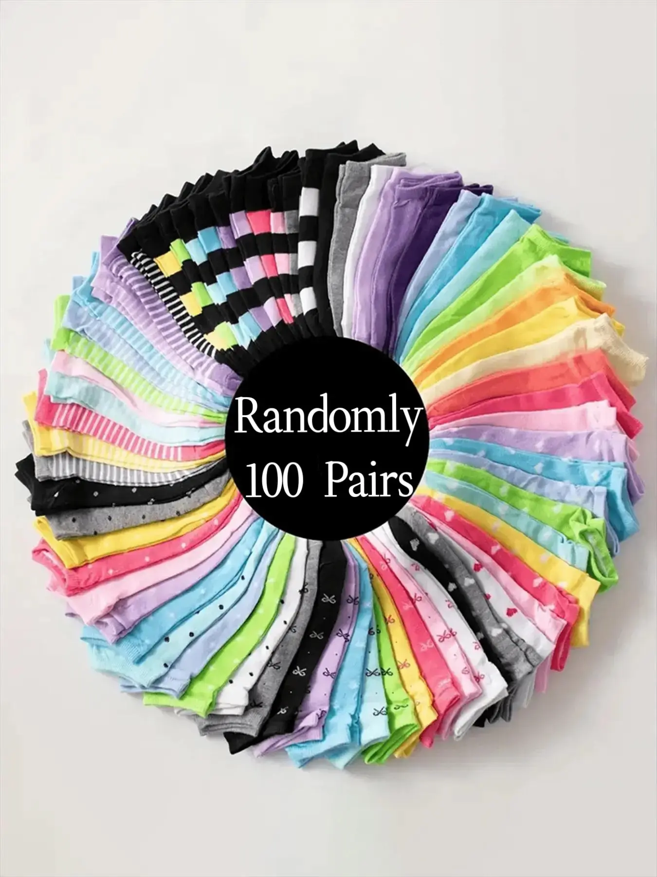Women's Random Striped Heart Polka Dot Ankle Socks, Comfy Breathable Low Cut Socks for Daily Wear, Women Multipack Knit Mixed Color Anklets for All Seasons, Casual Comfy Socks, Knitted Socks