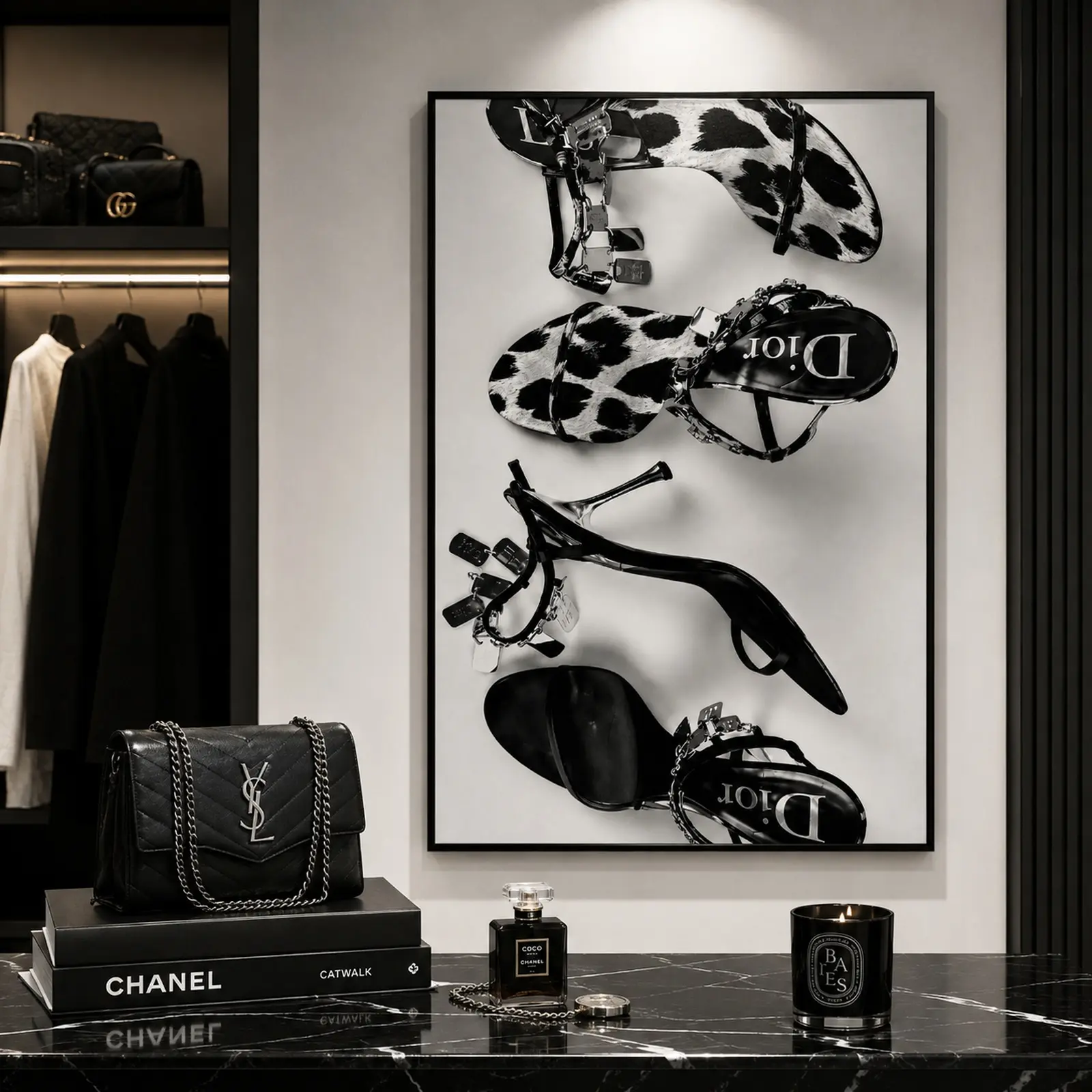 Luxury Heels Printable Poster, Minimalist Fashion Wall Art, Black and White Decor, Designer-Inspired Print, Bedroom Decor, Dressing Room Decor, Gift for Her, High Heel Art, Chic Wall Decor, Glam Room Decor, Fashion Poster, Printable Wall Art