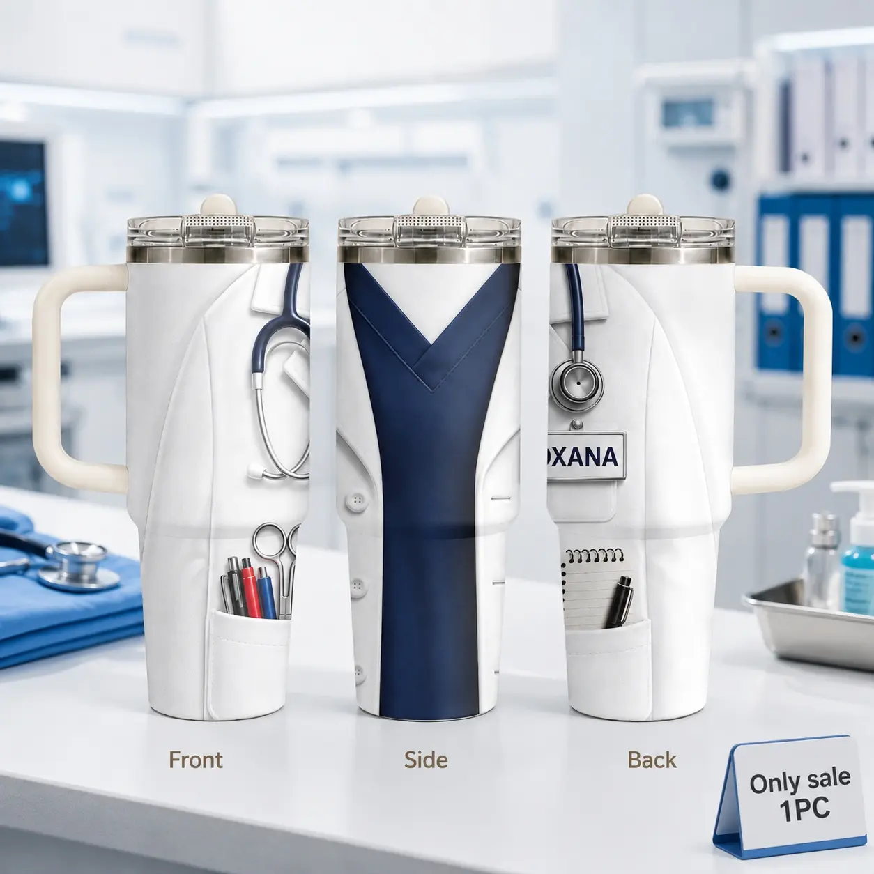 uniforms doctors engineers firefighters Vacuum Flasks 40oz 3rd Gen Vacuum Insulated Tumbler with Handle & Straw Lid, Leak-Proof Stainless Steel Travel Mug for Water, Coffee, Gym, Office, Car Cup Holder, Drinkware