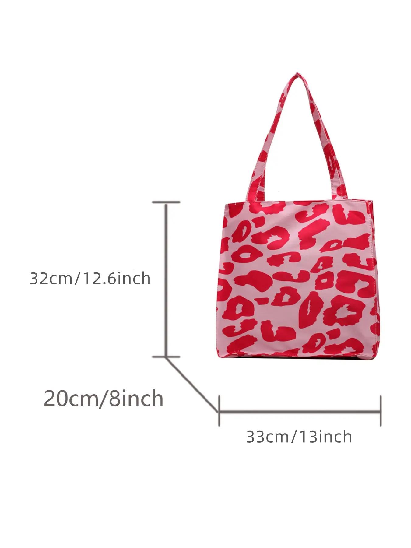 Leopard Pattern Tote Bag, Leopard Print Tote, Casual Fashionable Shoulder Bag for Women & Girls, Trendy Versatile High-quality Daily Commuting Bag