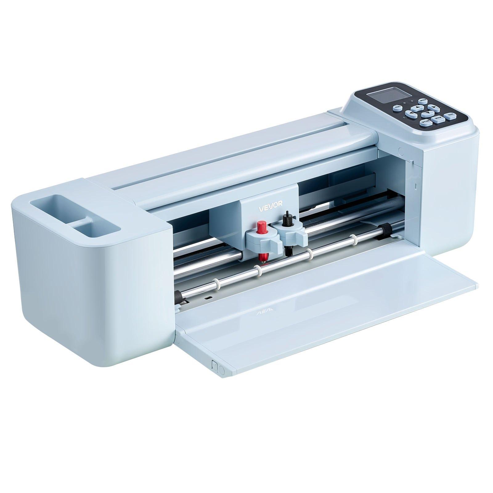 【FathersDayGift】 VEVOR Vinyl Cutting Machine, 12 in, Button and Screen Controlled Vinyl Cutter with Materials and Tool Kit, 5000+ Built-in Design Resources, Compatible with Mac, Windows, Android and iOS, for Crafts