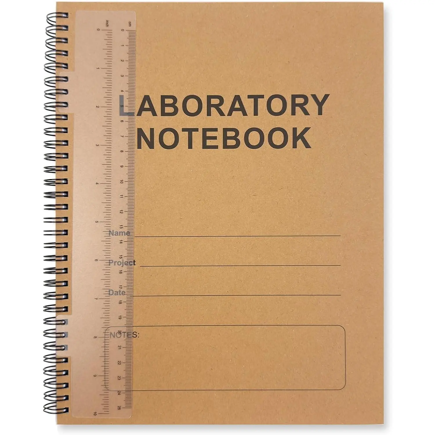 Carbonless Lab Notebook, 8.5x11 Inch 50 Sets Wire-O Bound | Translucent Cover, Back Pocket, Transparent Ruler & 1/4 Inch Scientific Grid Pages for Lab Duplicate Recording