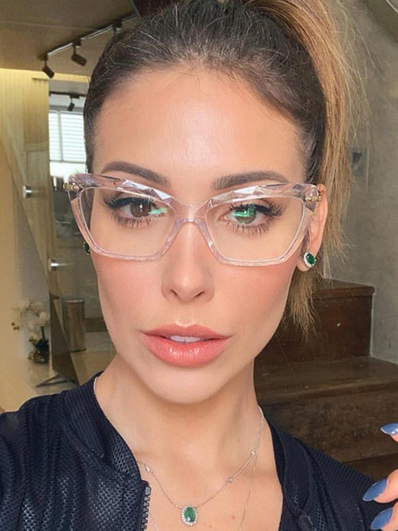 Unisex Minimalist Cat Eye Frame Eyeglasses, Blue Light Blocking Eyeglasses for Everyday Use, Fashion Accessories for Daily Life for Women & Men