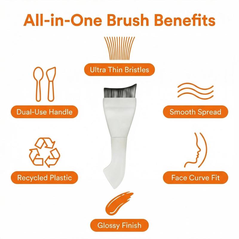 White liquid foundation brush, professional one-stroke coverage double-ended flat brush for facial masks, ultra-thin and lightweight beauty tool, 18-piece makeup brush set, eyeshadow brush, eyebrow brush, mascara brush, blush brush