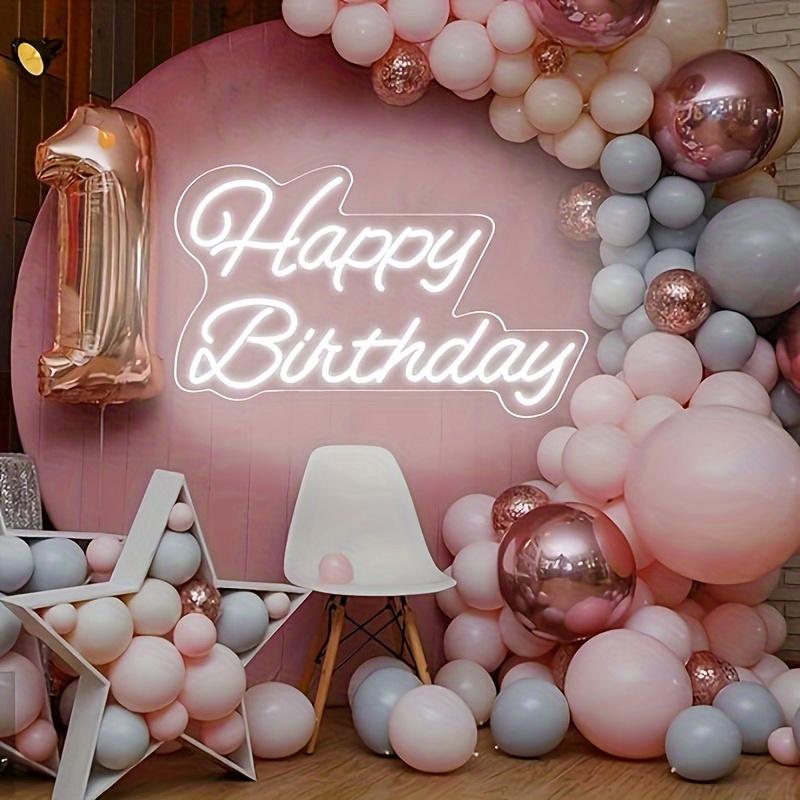 20-Inch reusable Happy Birthday neon sign with dimmable switch for birthday party backdrops, wall decorations, and birthday gifts